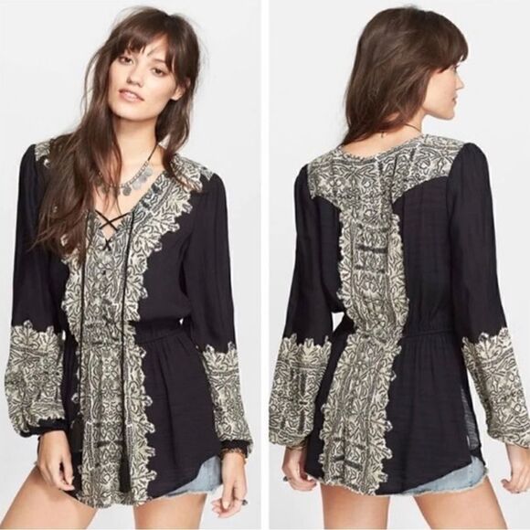 Free people wildest moments top Olive green/black - Picture 1 of 4